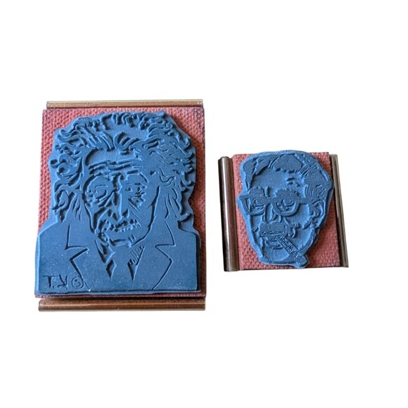 Albert Einstein Groucho Marx McBrains Lot Of 2 Wood Mounted Rubber Stamps - Picture 2 of 7